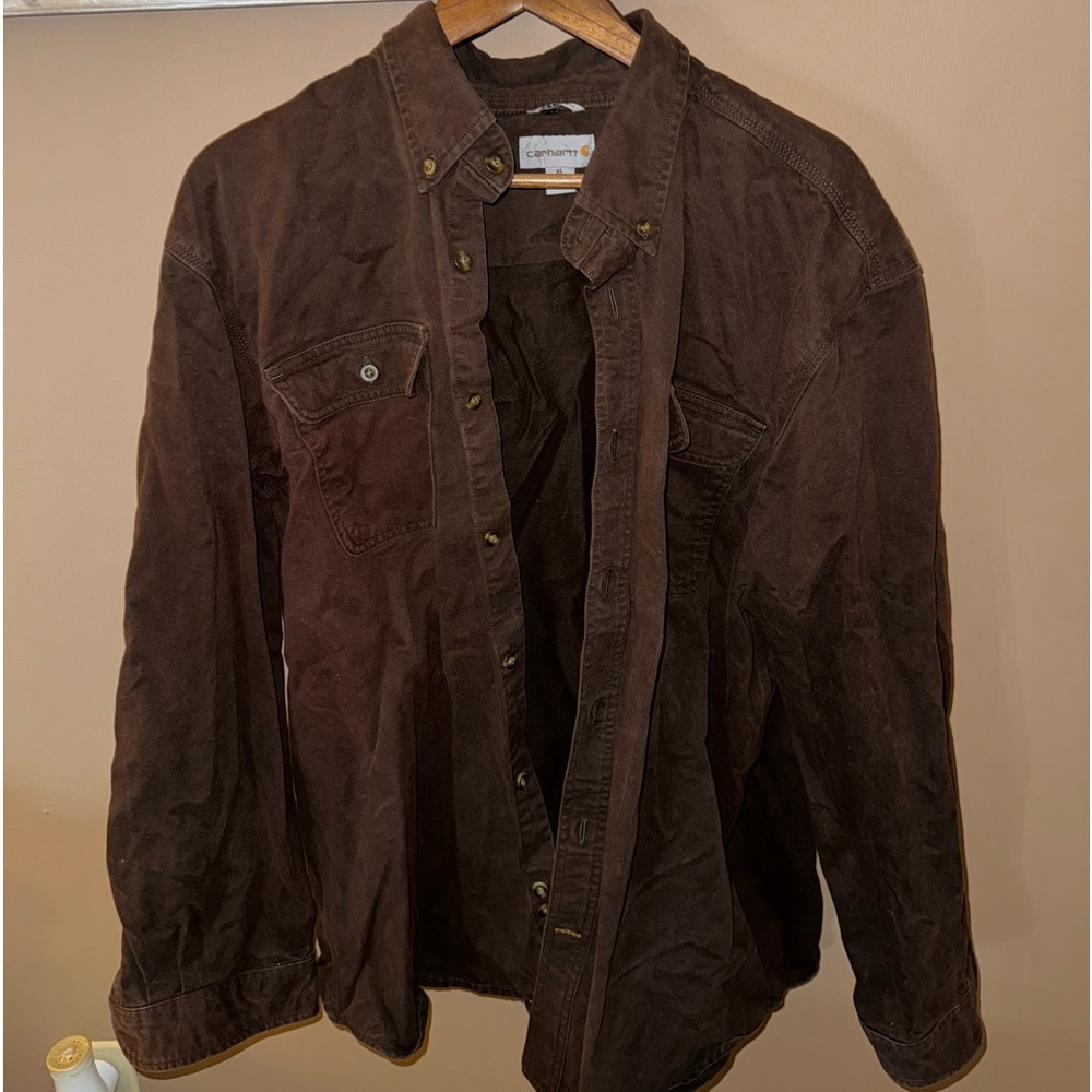 Brown Button Up Carhartt Jacket